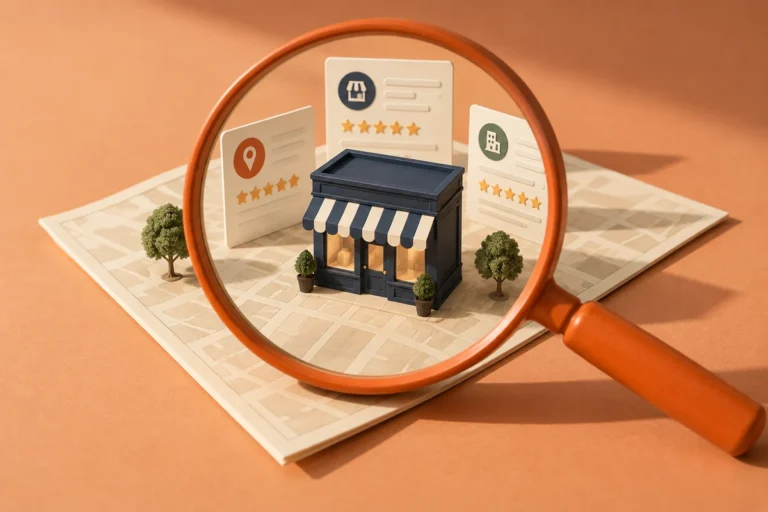 A local business comes into focus through its public listings and reviews.