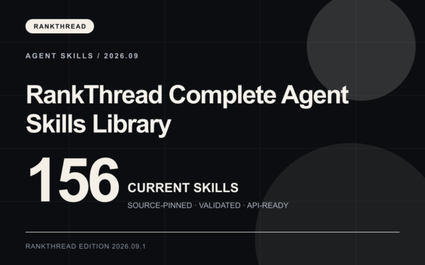 RankThread Complete Agent Skills Library — 156 Skills cover RankThread Complete Agent Skills Library — 156 Skills cover