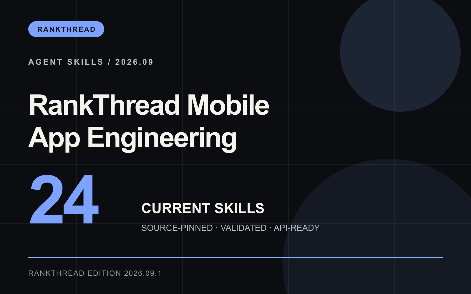 RankThread Mobile App Engineering: 24 Agent Skills cover