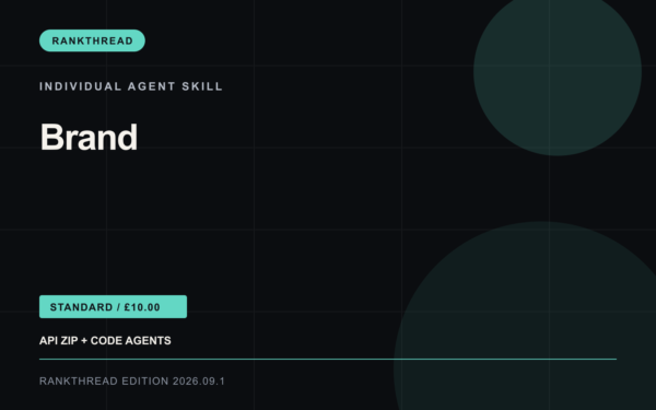 Brand Agent Skill — RankThread Edition cover Brand Agent Skill: RankThread Edition cover