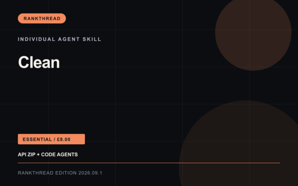 Clean Agent Skill — RankThread Edition cover Clean Agent Skill: RankThread Edition cover