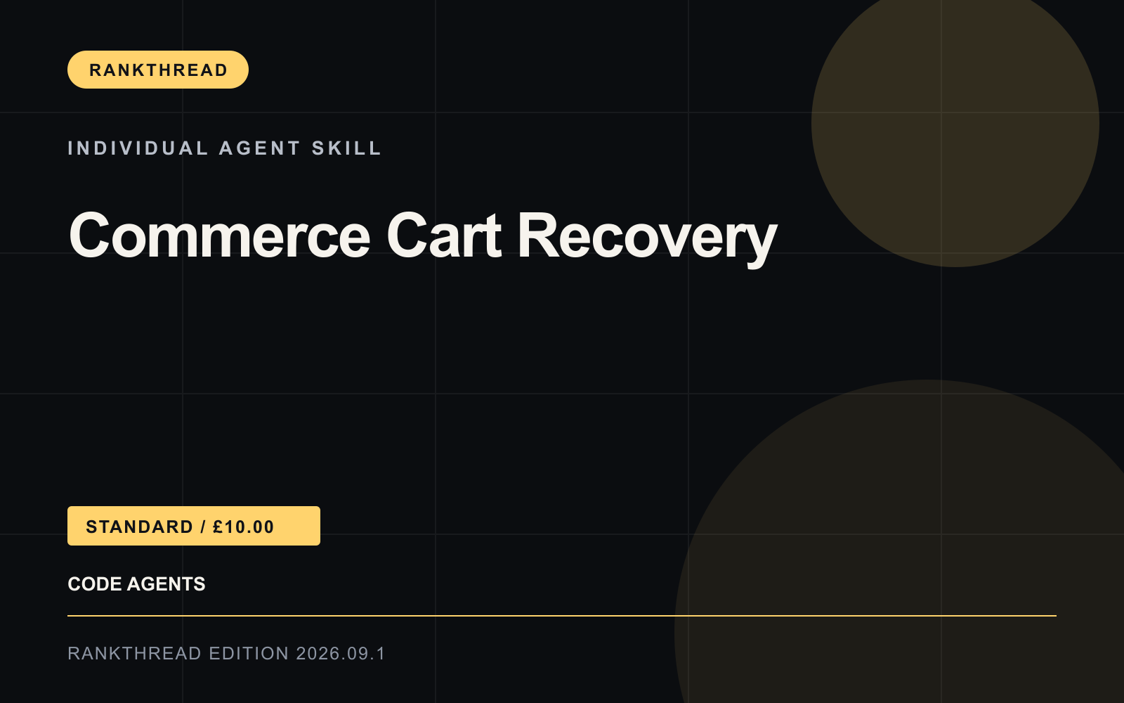 Commerce Cart Recovery Agent Skill cover