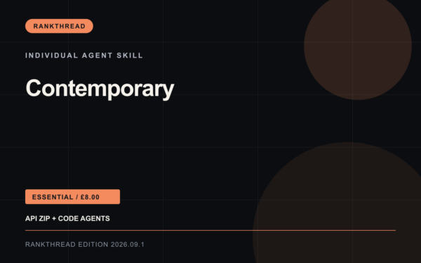 Contemporary Agent Skill — RankThread Edition cover Contemporary Agent Skill: RankThread Edition cover