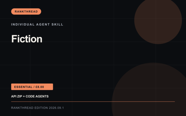 Fiction Agent Skill: RankThread Edition cover