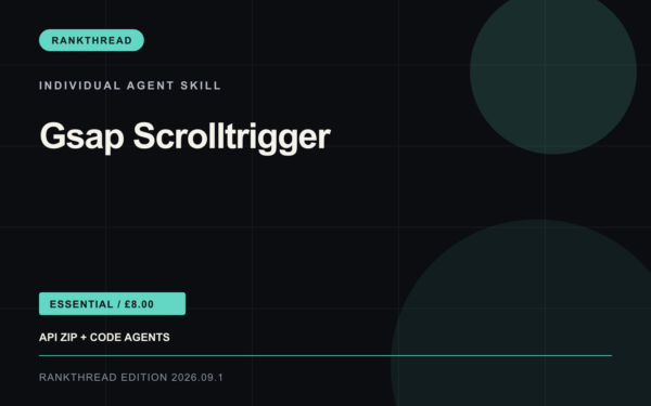 Gsap Scrolltrigger Agent Skill: RankThread Edition cover