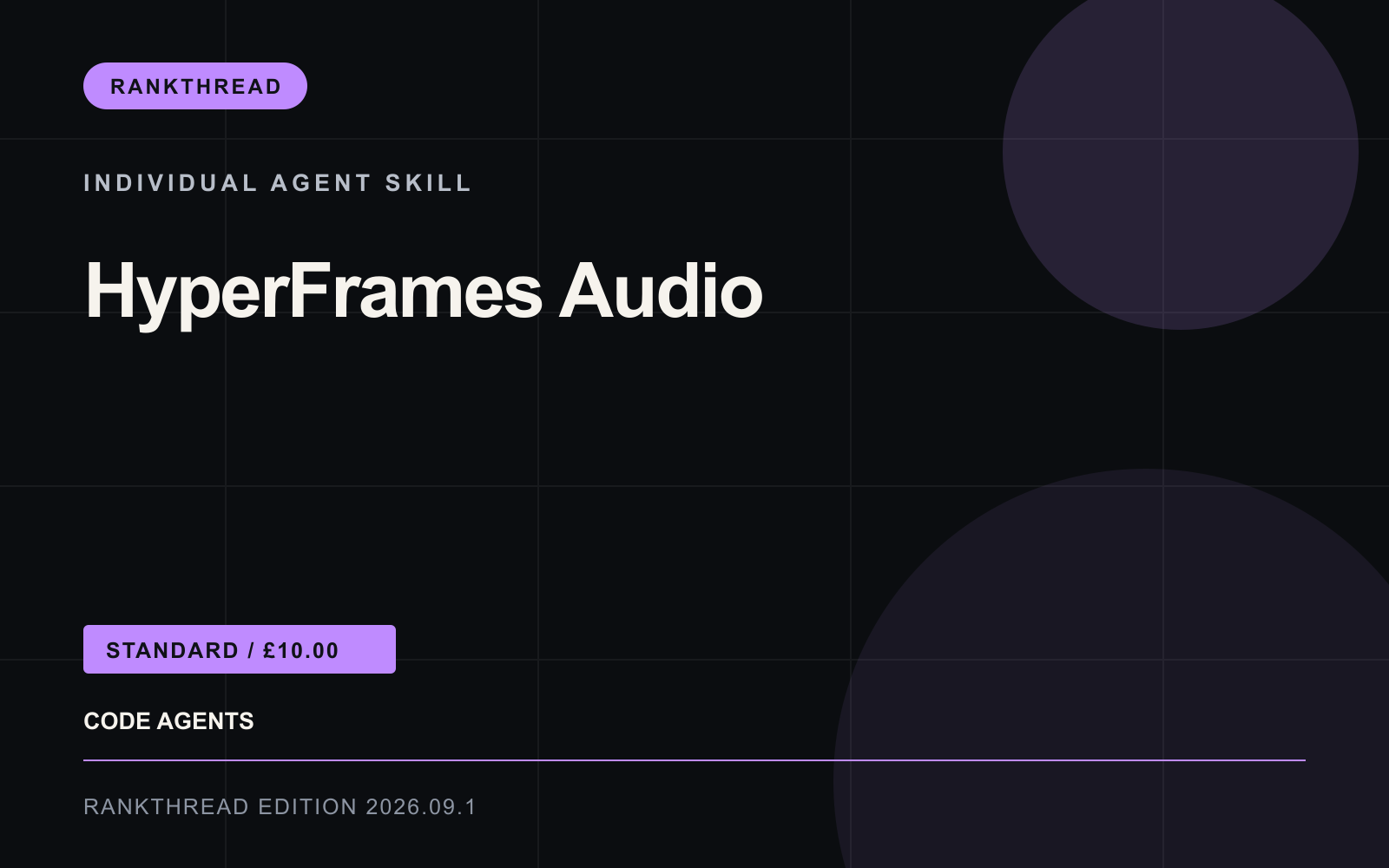 HyperFrames Audio Agent Skill cover