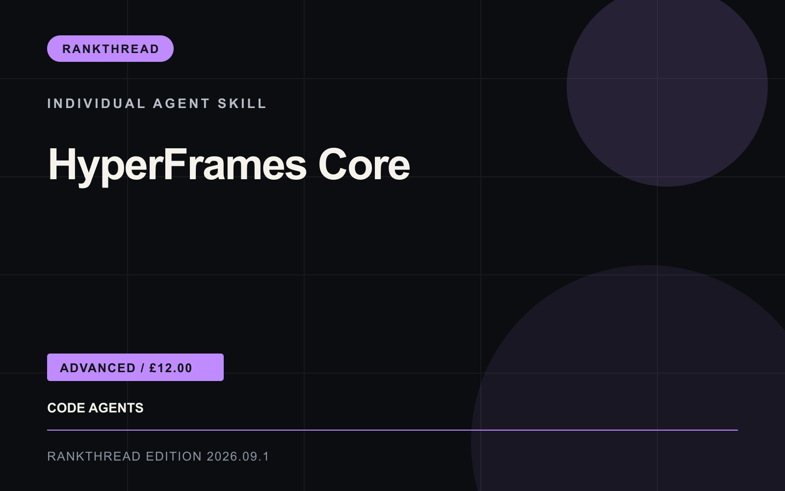 HyperFrames Core Agent Skill cover