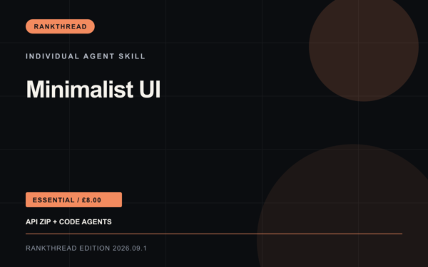 Minimalist UI Agent Skill — RankThread Edition cover Minimalist UI Agent Skill: RankThread Edition cover