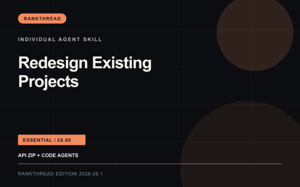 Redesign Existing Projects Agent Skill: RankThread Edition cover