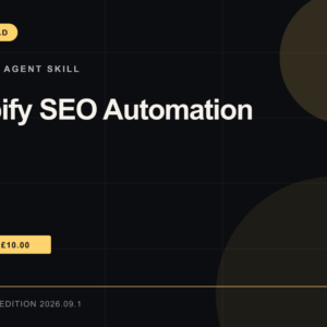 Shopify SEO Automation Agent Skill — RankThread Edition cover Shopify SEO Automation Agent Skill: RankThread Edition cover