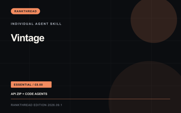 Vintage Agent Skill: RankThread Edition cover