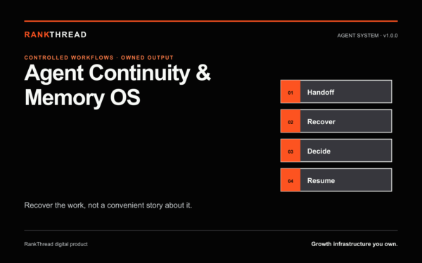 Agent Continuity & Memory OS product cover